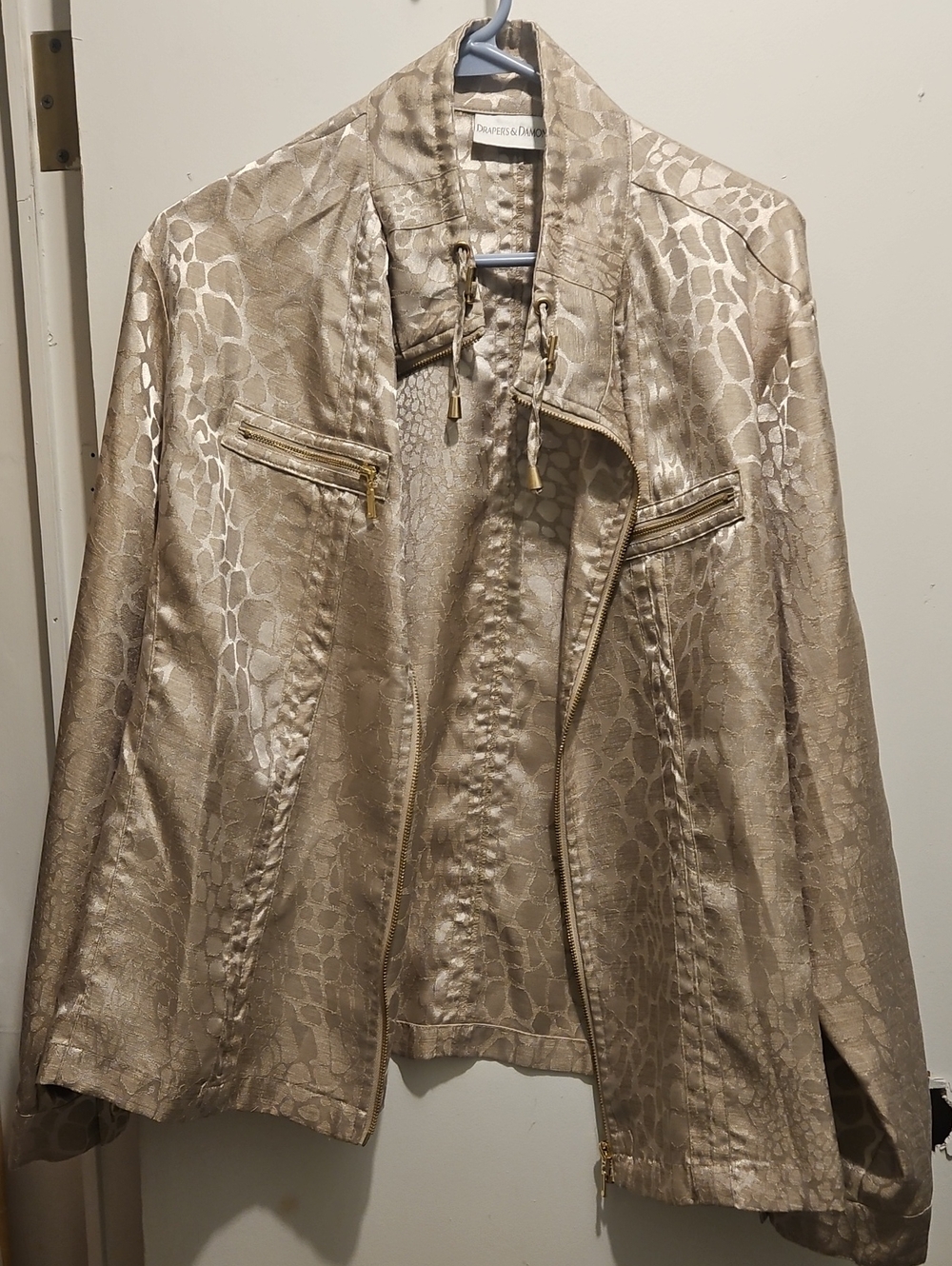Metallic Snake-Print Jacket - Champagne
